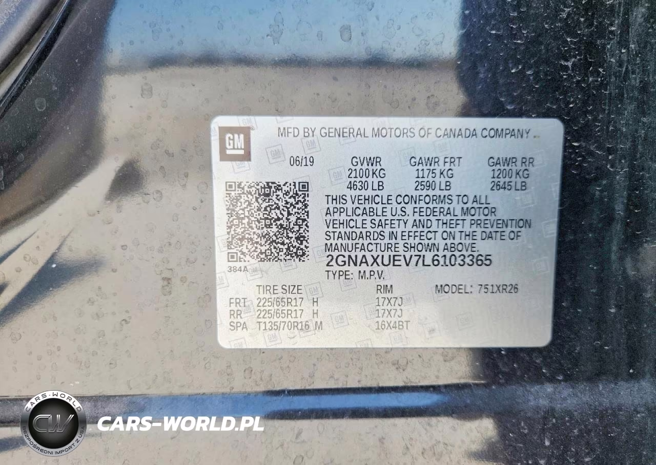 2020 Chevrolet Equinox Lt VIN:2GNAXUEV7L6103365 - 13
