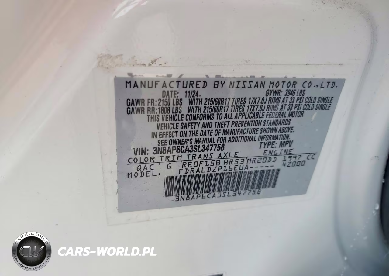 2025 Nissan Kicks Sv VIN:3N8AP6CA3SL347758 - 12