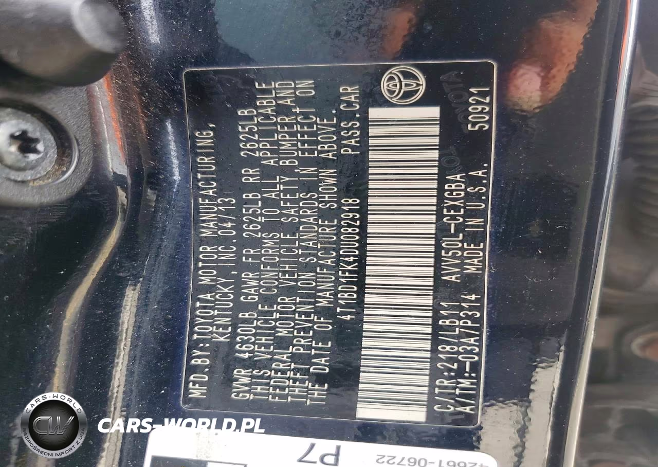 2013 Toyota Camry Hybrid Xle VIN:4T1BD1FK4DU082918 - 12