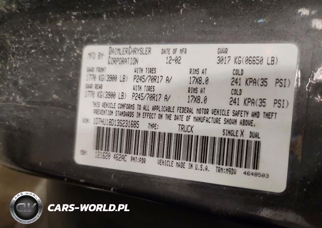 2003 Dodge Ram 1500 St VIN:1D7HU18D13S231685 - 12