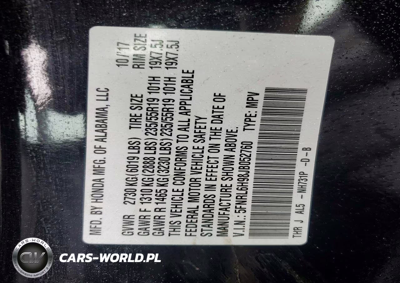 2018 Honda Odyssey Elite VIN:5FNRL6H98JB052760 - 13