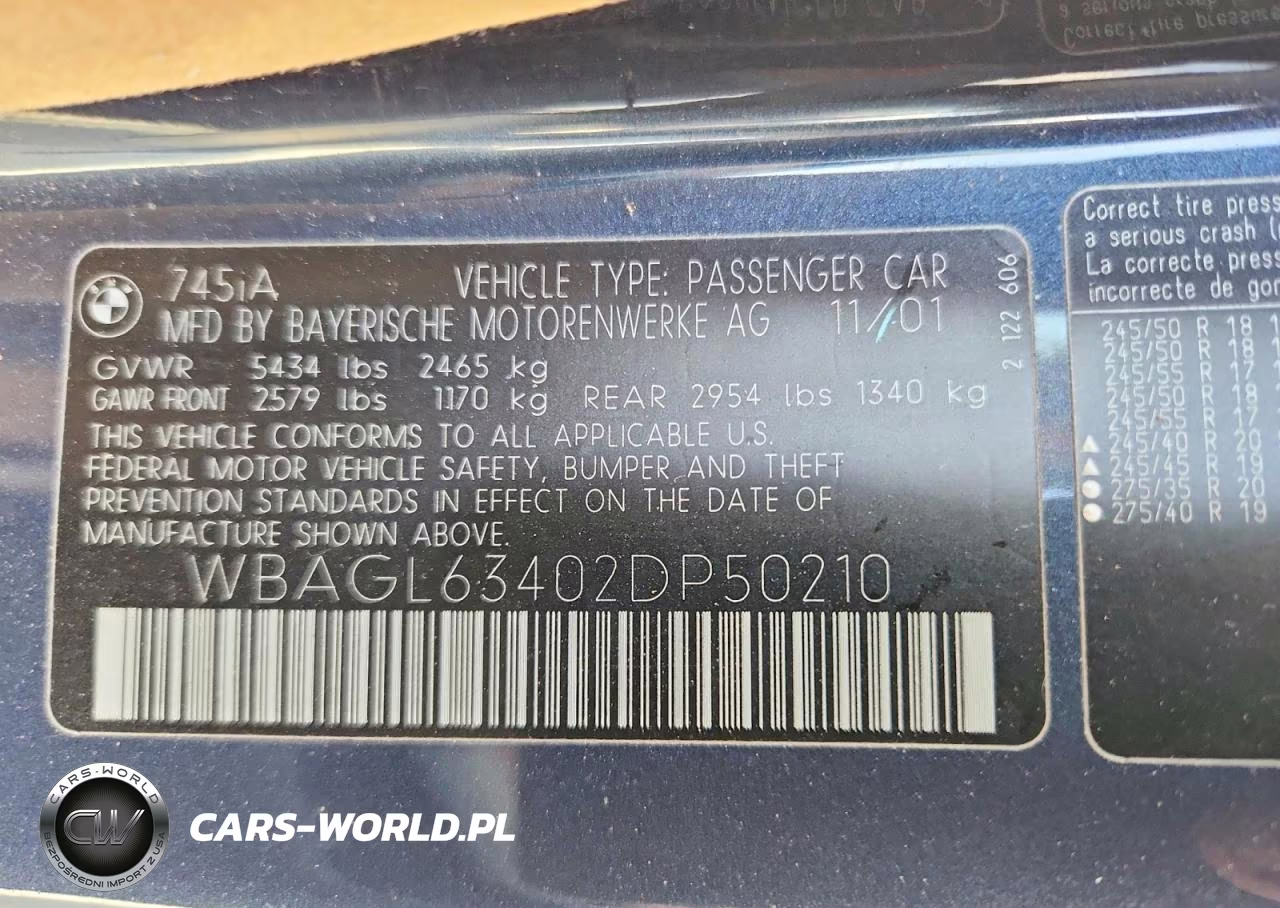 2002 BMW 745 I VIN:WBAGL63402DP50210 - 12