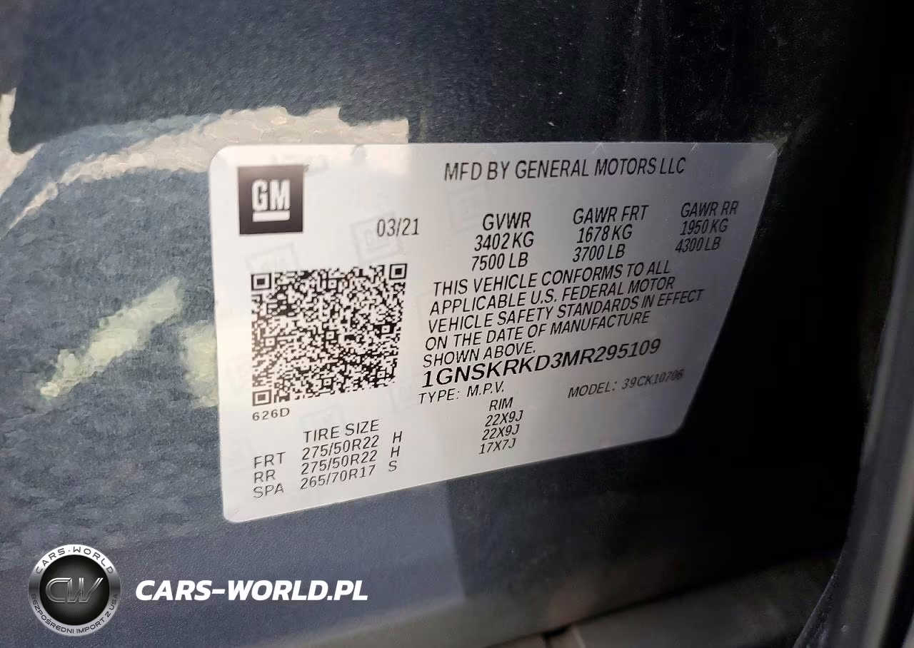 2021 Chevrolet Tahoe K1500 Rst VIN:1GNSKRKD3MR295109 - 13