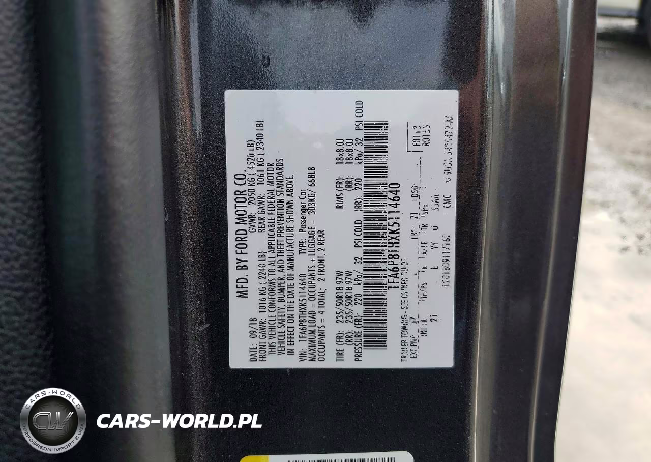 2019 Ford Mustang VIN:1FA6P8THXK5114640 - 12
