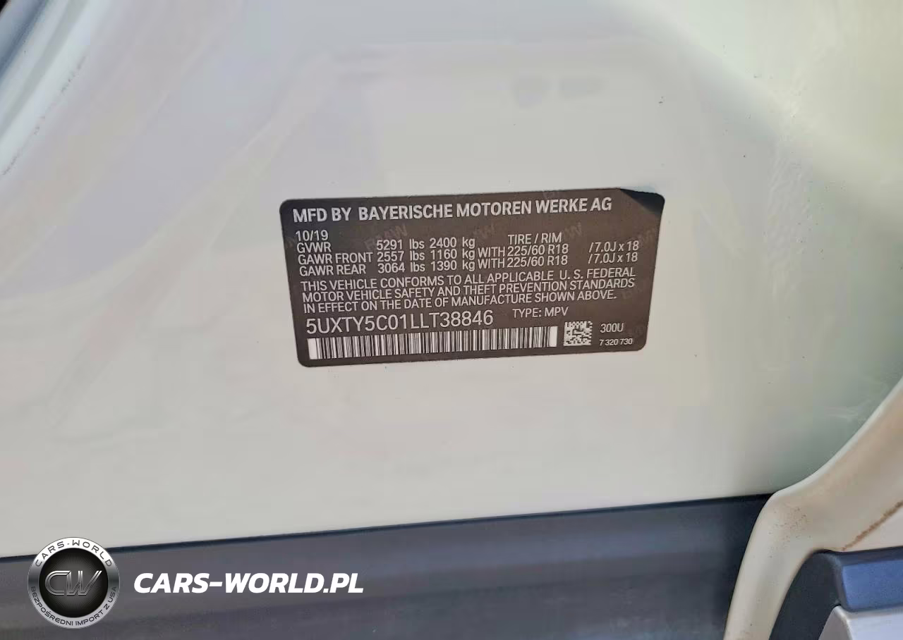 2020 BMW X3 xDrive30I VIN:5UXTY5C01LLT38846 - 12