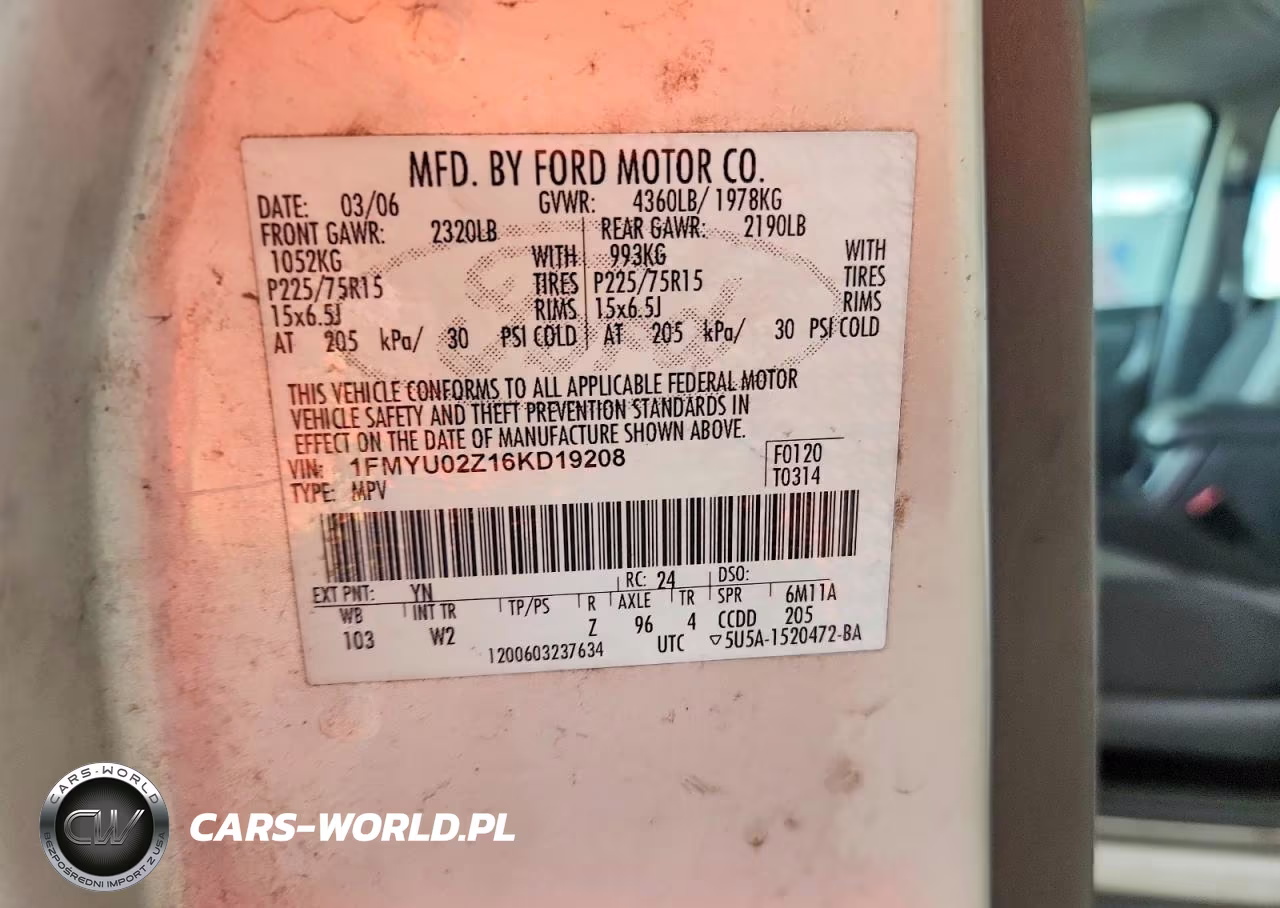 2006 Ford Escape Xls VIN:1FMYU02Z16KD19208 - 13