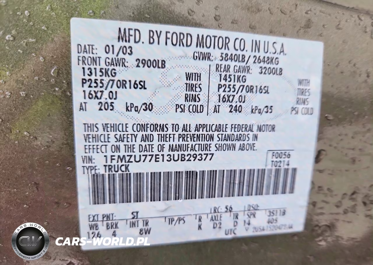 2003 Ford Explorer Sport Trac VIN:1FMZU77E13UB29377 - 12