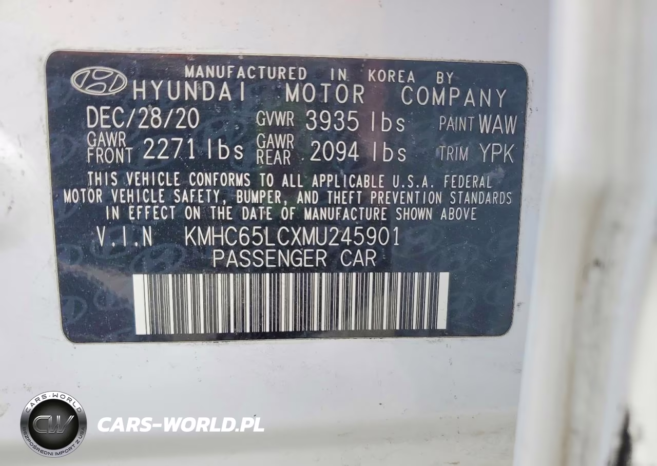 2021 Hyundai Ioniq Blue VIN:KMHC65LCXMU245901 - 13