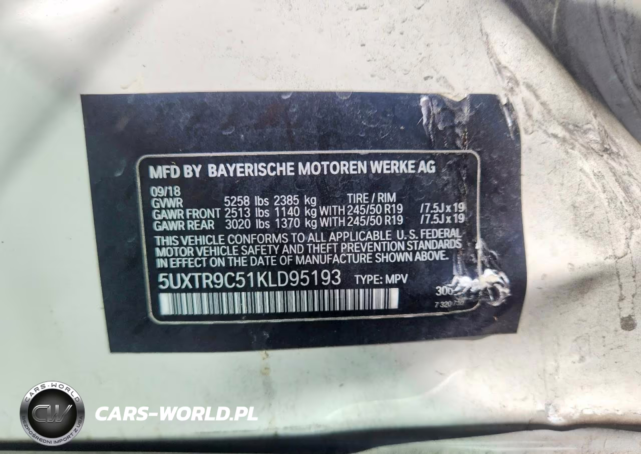 2019 BMW X3 xDrive30I VIN:5UXTR9C51KLD95193 - 12