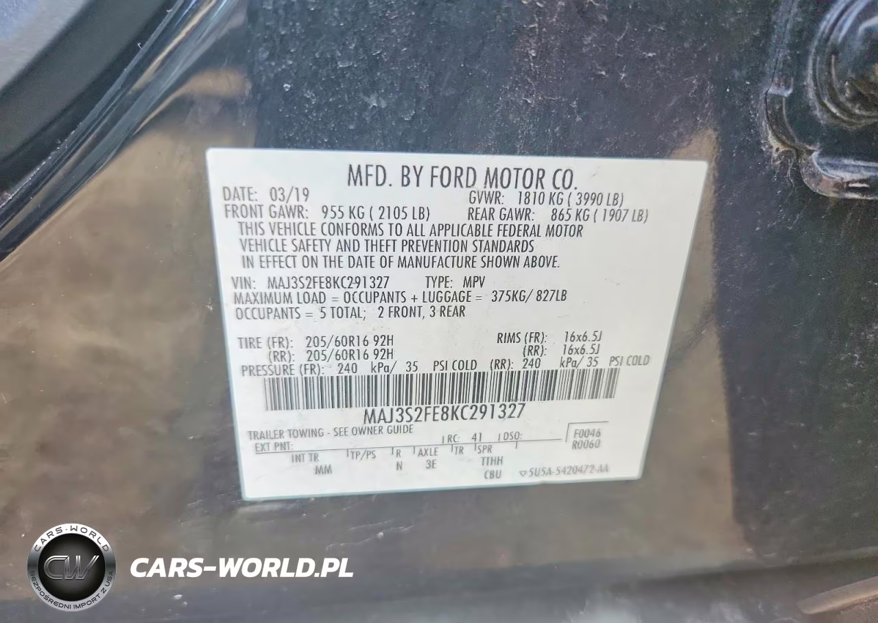 2019 Ford Ecosport S VIN:MAJ3S2FE8KC291327 - 12