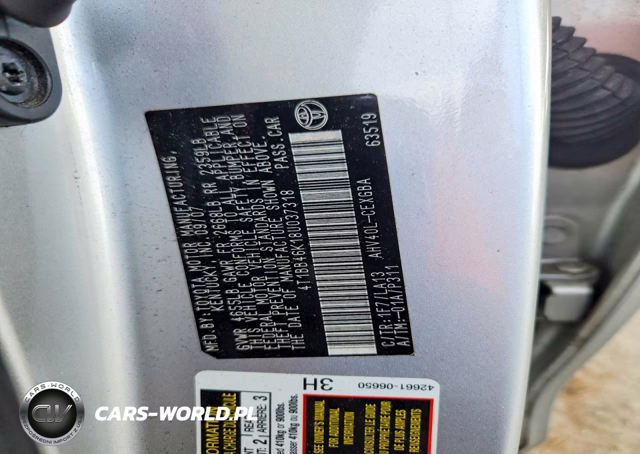 2008 Toyota Camry Hybrid VIN:4T1BB46K18U037318 - 12