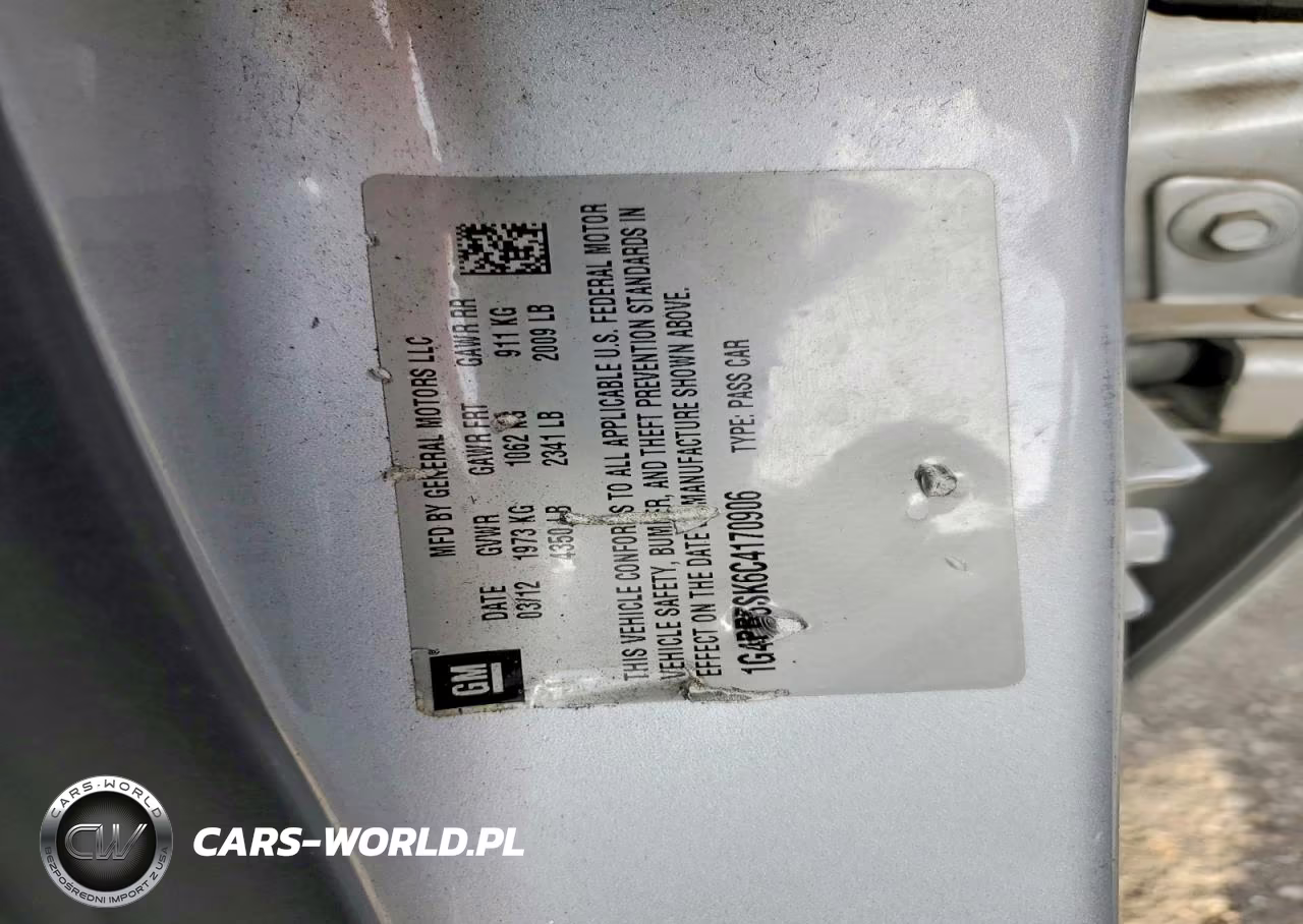 BUICK VERANO CON VIN:1G4PR5SK6C4170906 - 12