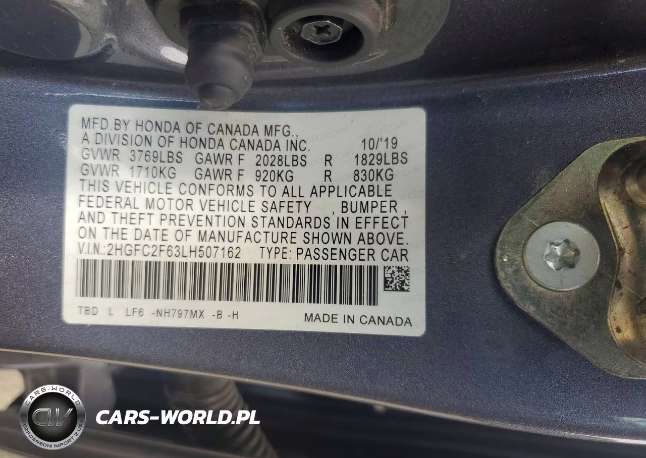 2020 Honda Civic Lx VIN:2HGFC2F63LH507162 - 12