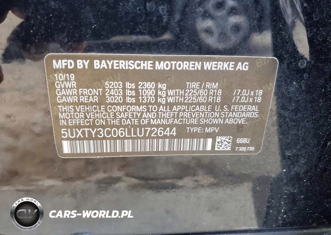 2020 BMW X3 Sdrive30I VIN:5UXTY3C06LLU72644 - 13