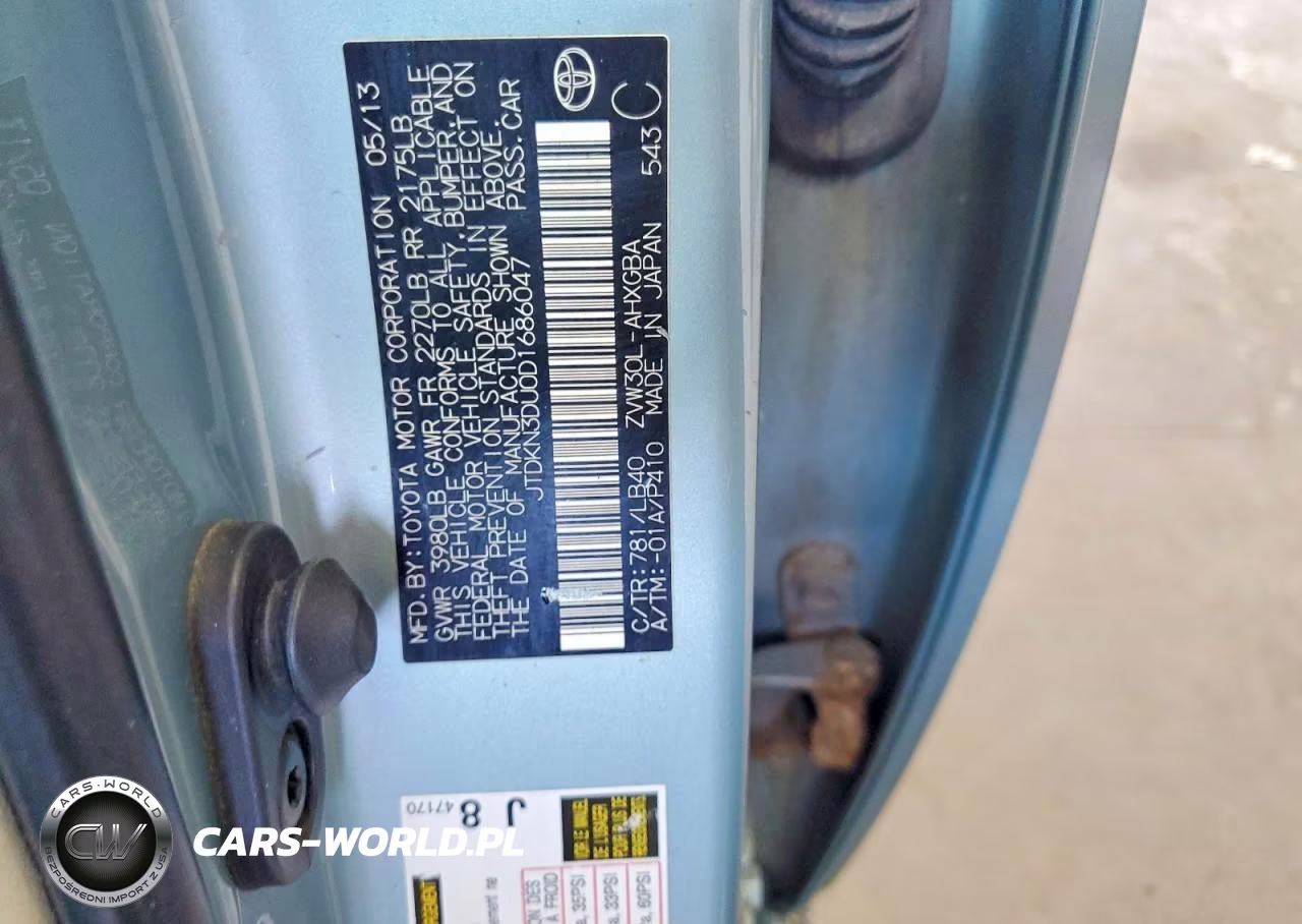 2013 Toyota Prius Four VIN:JTDKN3DU0D1686047 - 12