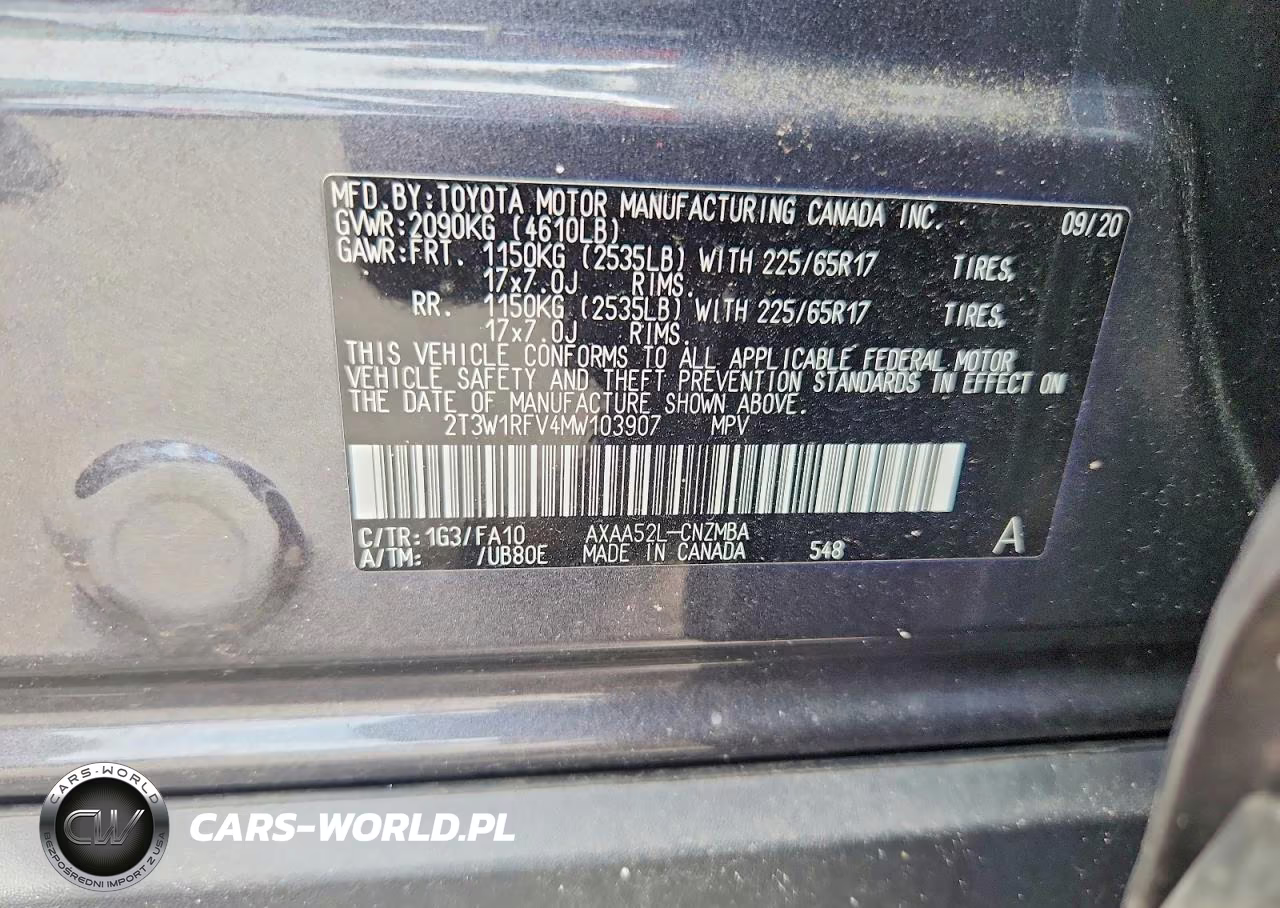 2021 Toyota Rav4 Xle VIN:2T3W1RFV4MW103907 - 13