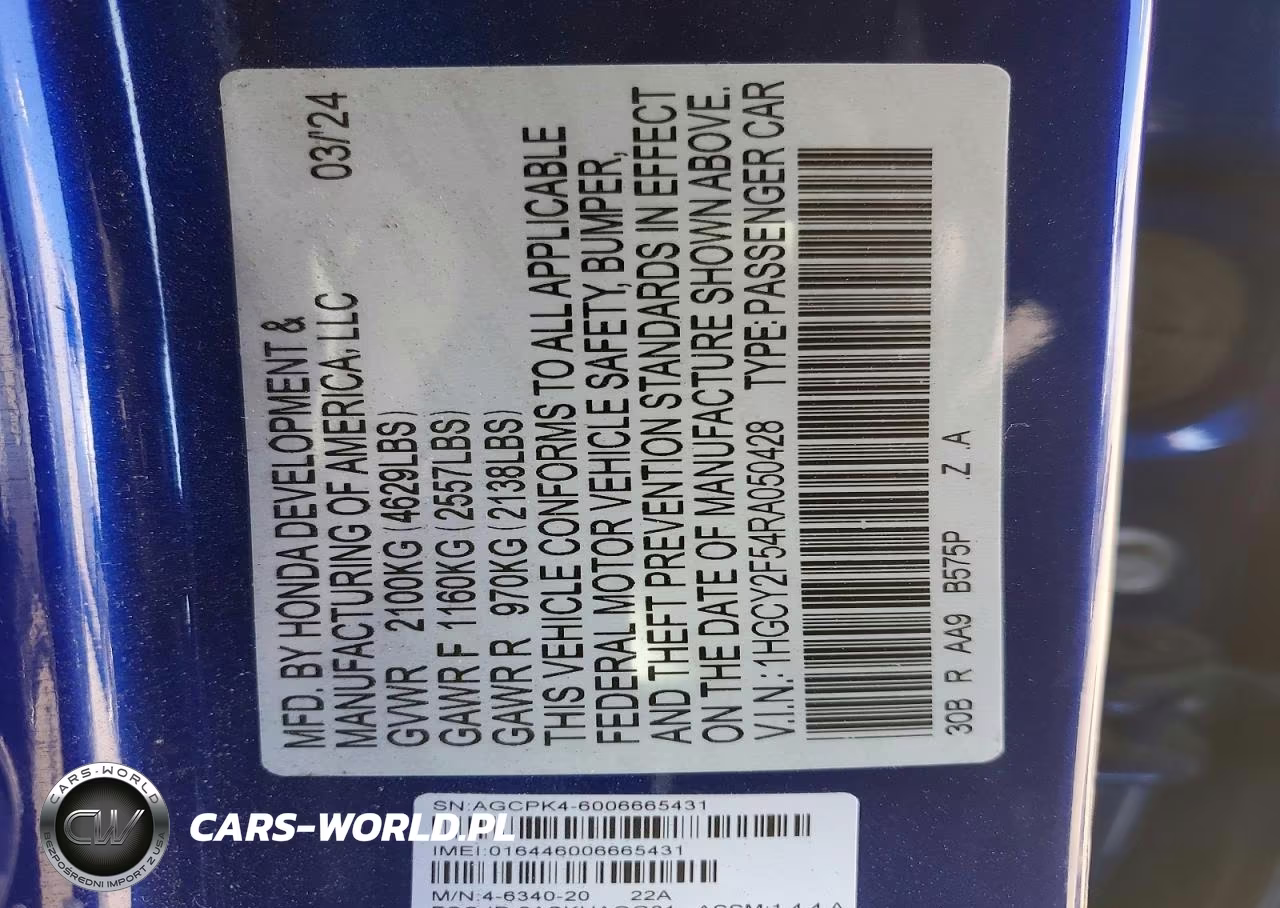 2024 Honda Accord Hybrid Sport VIN:1HGCY2F54RA050428 - 12