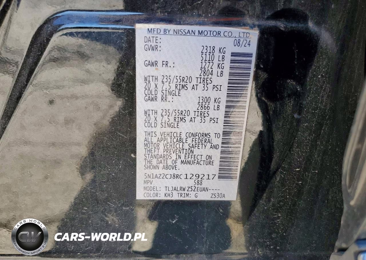 2024 Nissan Murano Sl VIN:5N1AZ2CJ8RC129217 - 12