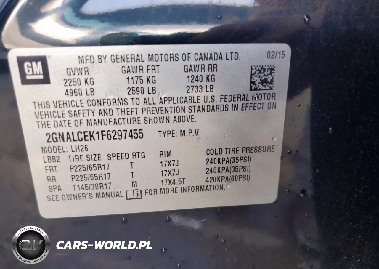 2015 Chevrolet Equinox Lt VIN:2GNALCEK1F6297455 - 13