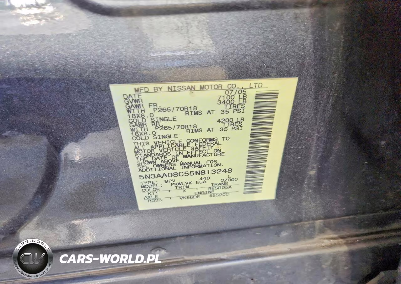 2005 Infiniti Qx56 Base VIN:5N3AA08C55N813248 - 13