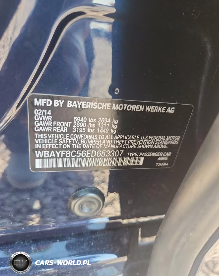 2014 BMW 750 Lxi VIN:WBAYF8C56ED653307 - 12