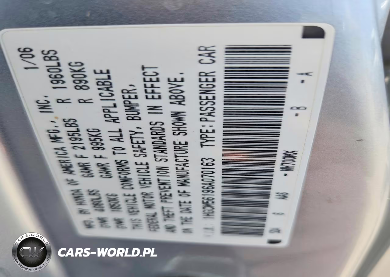 2006 Honda Accord VIN:1HGCM56196A070163 - 13