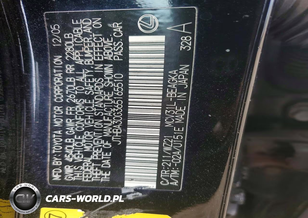 2006 Lexus Es 330 VIN:JTHBA30G365165510 - 12