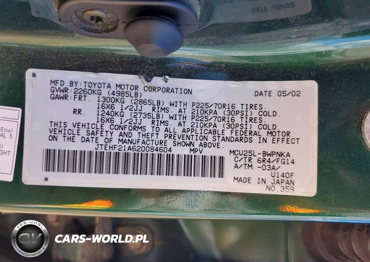 2002 Toyota Highlander Limited VIN:JTEHF21A620084604 - 14