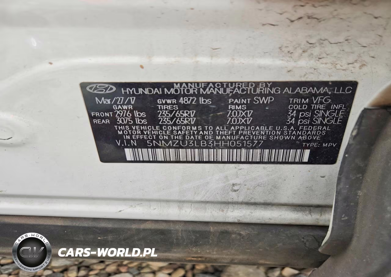 2017 Hyundai Santa Fe Sport 2.4L VIN:5NMZU3LB3HH051577 - 13