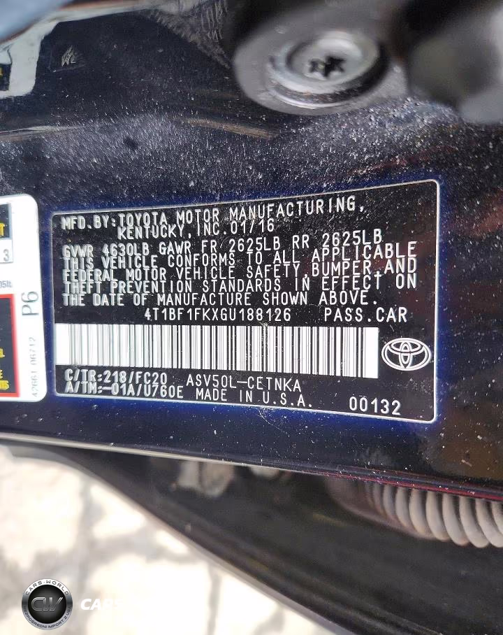 2016 Toyota Camry Le VIN:4T1BF1FKXGU188126 - 12