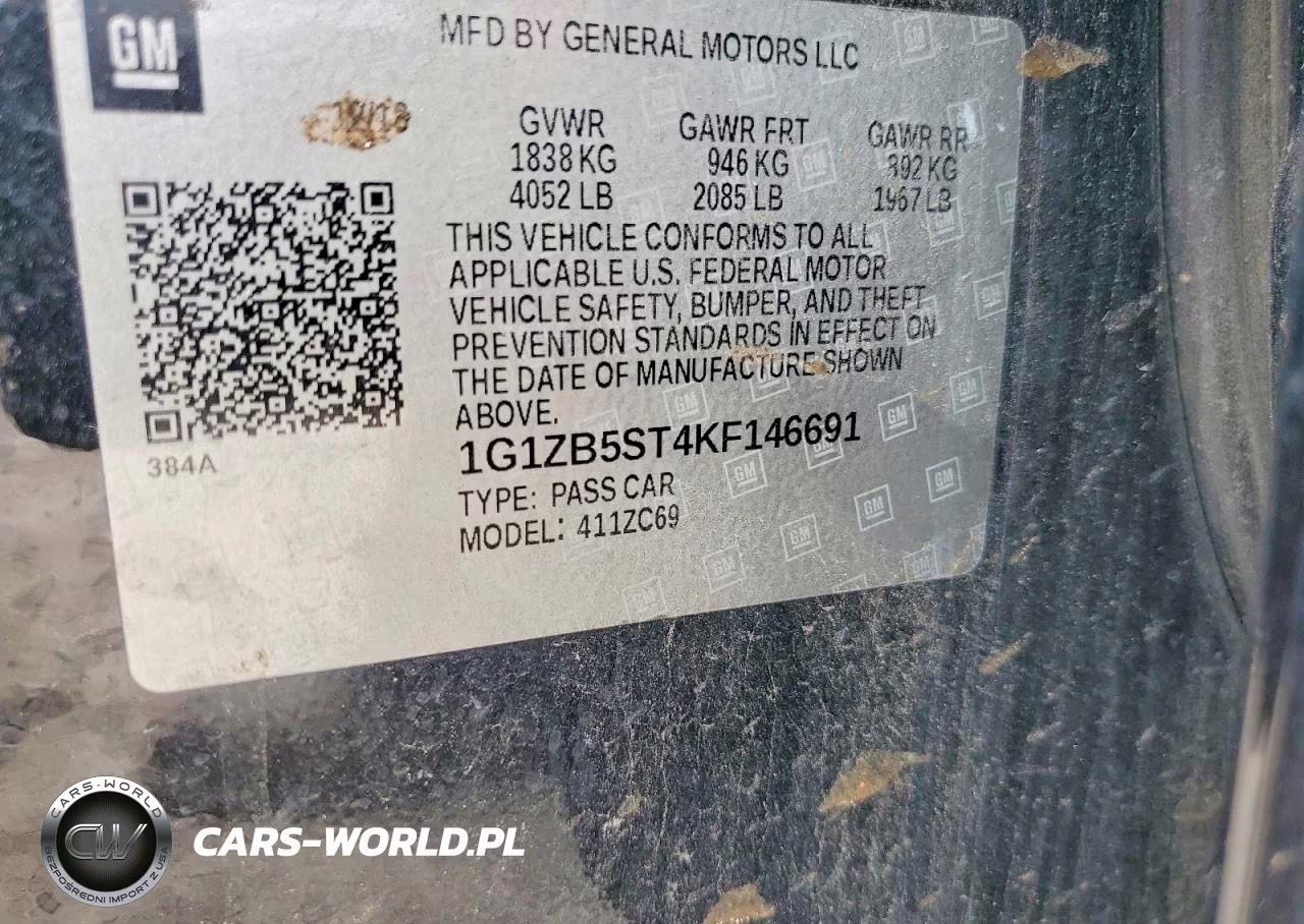 2019 Chevrolet Malibu Ls VIN:1G1ZB5ST4KF146691 - 12