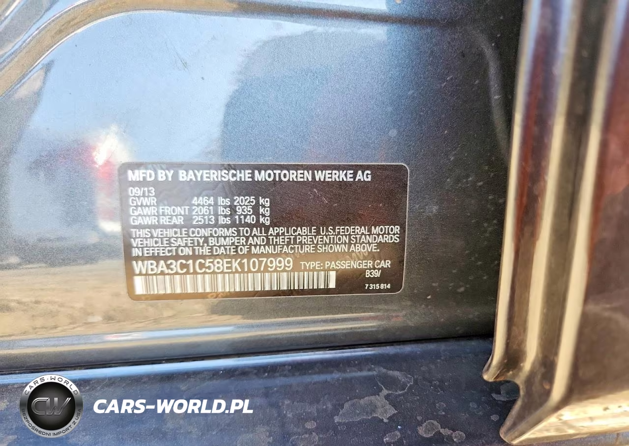 2014 BMW 328 I Sulev VIN:WBA3C1C58EK107999 - 12