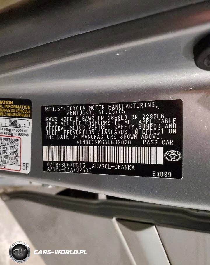 2005 Toyota Camry Le VIN:4T1BE32K65U609020 - 12
