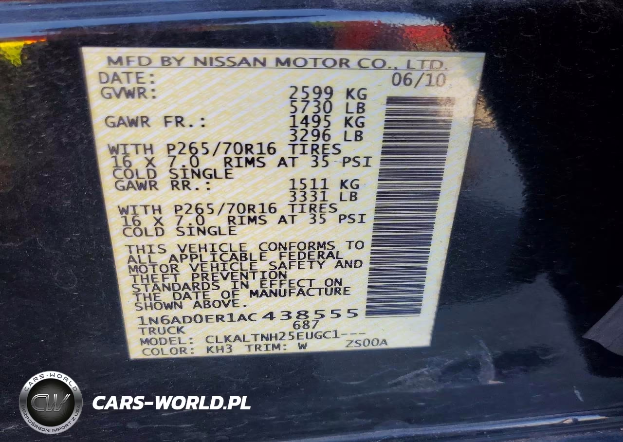 2010 Nissan Frontier Se V6 VIN:1N6AD0ER1AC438555 - 12