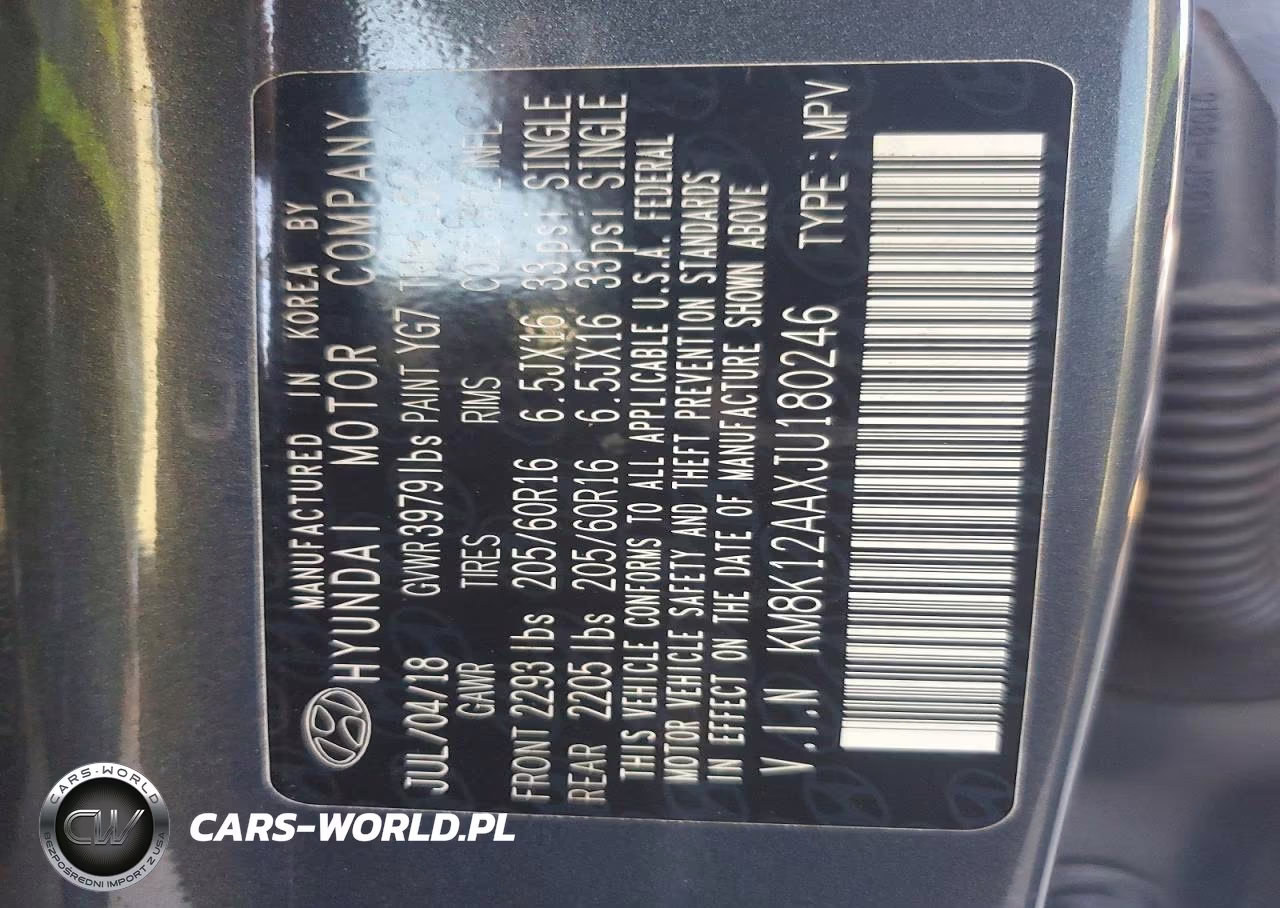 2018 Hyundai Kona Se VIN:KM8K12AAXJU180246 - 12