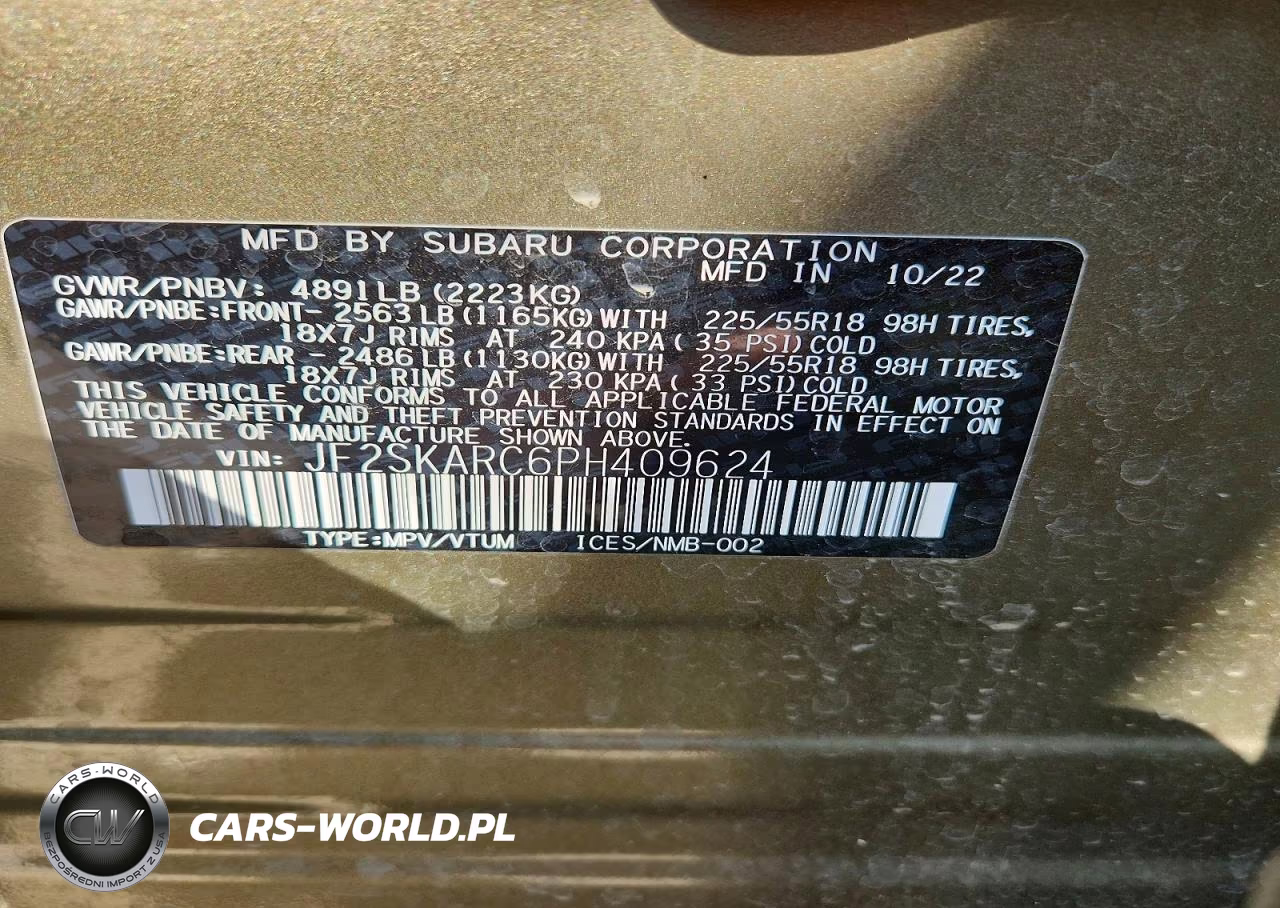 2023 Subaru Forester Touring VIN:JF2SKARC6PH409624 - 12