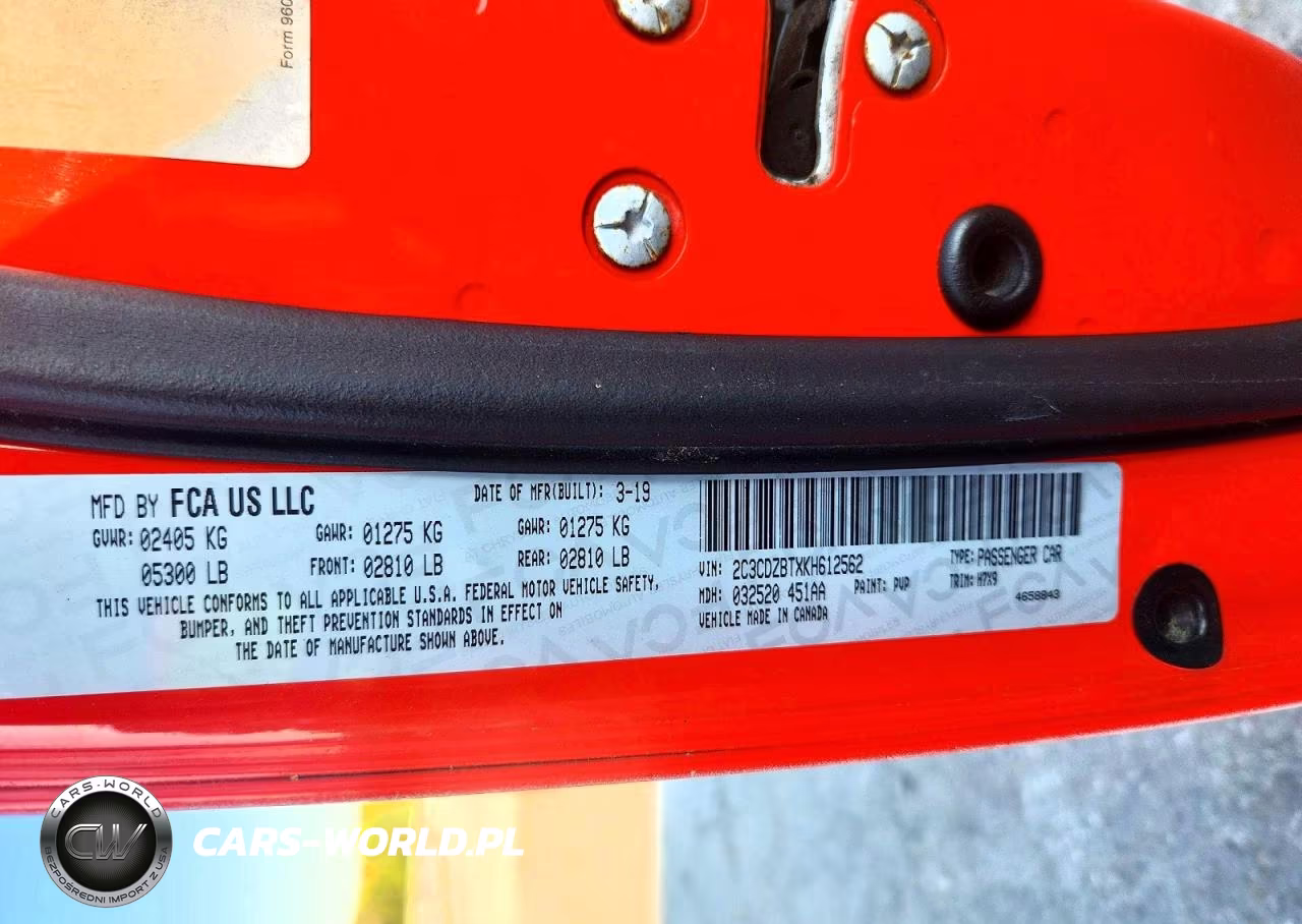 2019 Dodge Challenger R-T VIN:2C3CDZBTXKH612562 - 12