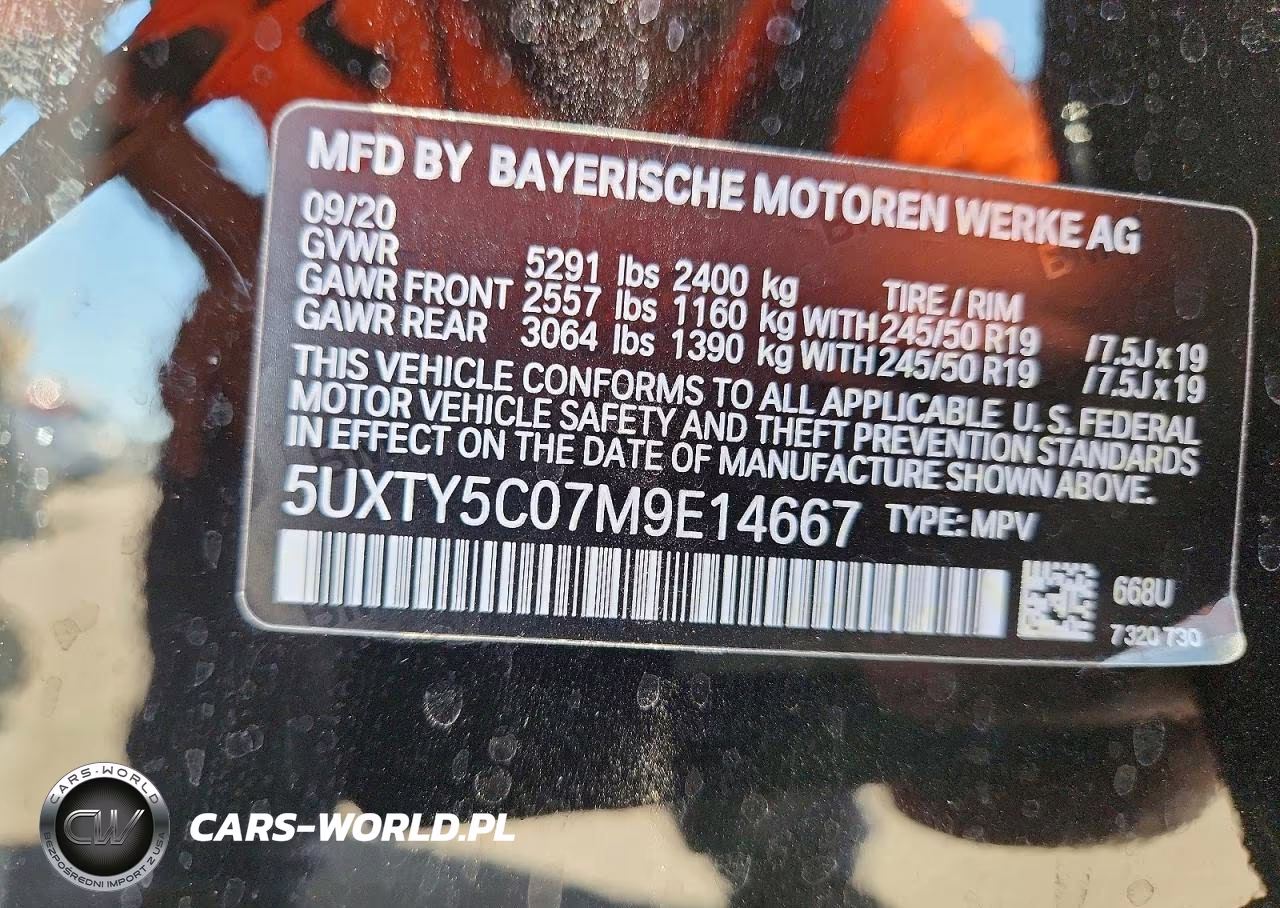 2021 BMW X3 xDrive30I VIN:5UXTY5C07M9E14667 - 13