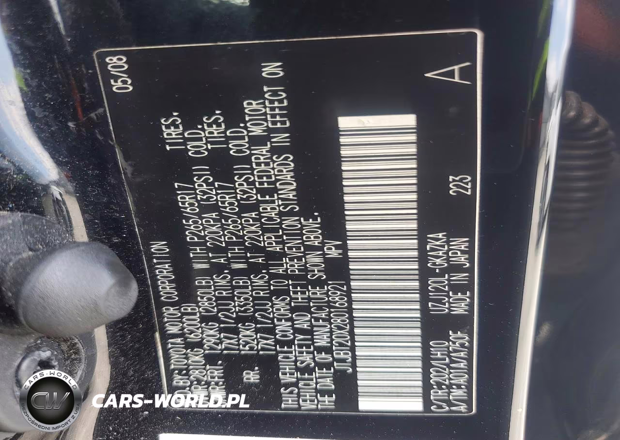 2008 Lexus Gx 470 VIN:JTJBT20X280168921 - 13