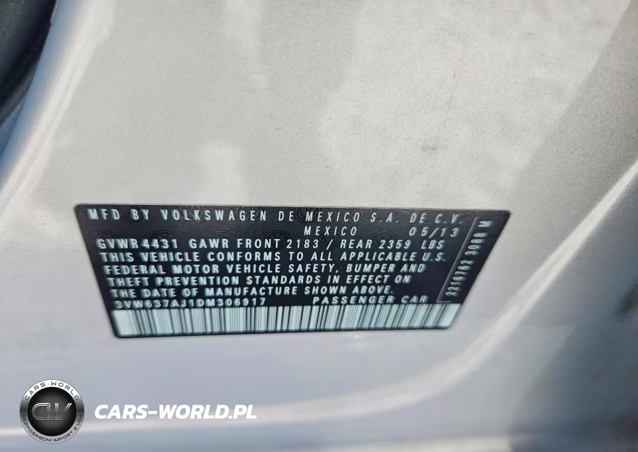 2013 Volkswagen Jetta Hybrid VIN:3VW637AJ1DM306917 - 12