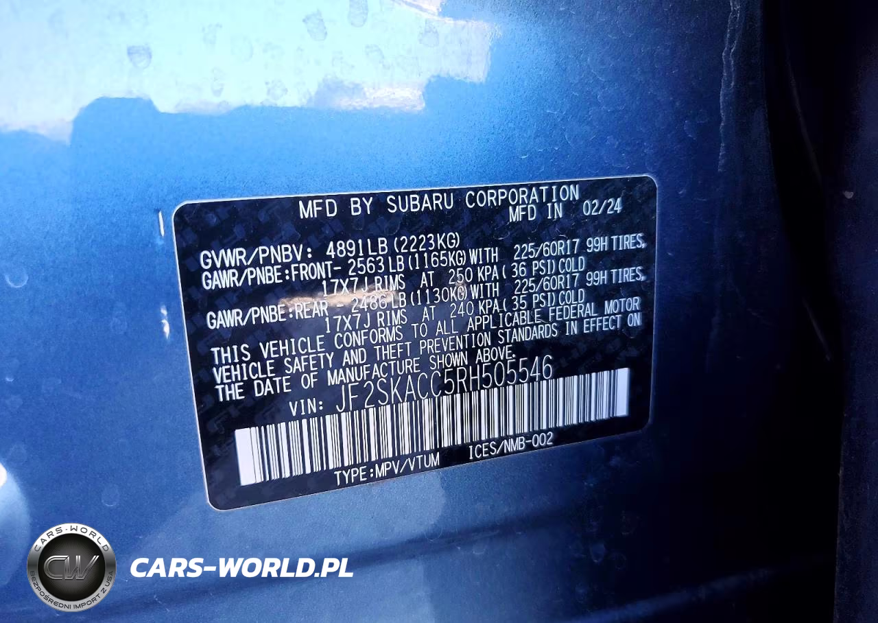 2024 Subaru Forester Premium VIN:JF2SKACC5RH505546 - 13