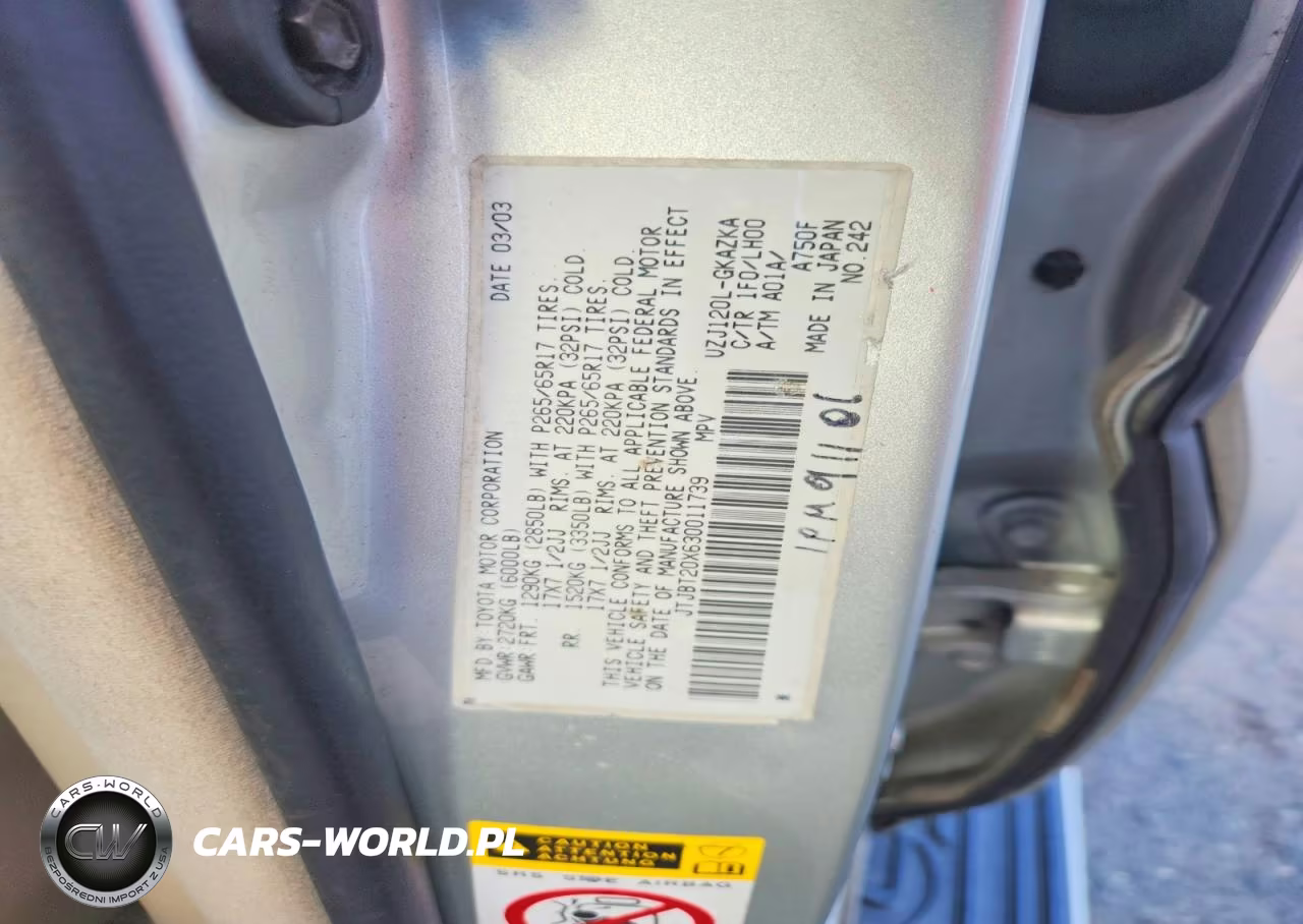 2003 Lexus Gx 470 VIN:JTJBT20X630011739 - 13