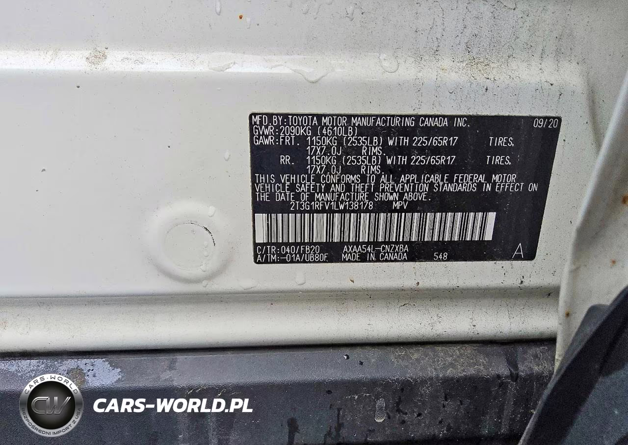 2020 Toyota Rav4 Le VIN:2T3G1RFV1LW138178 - 5