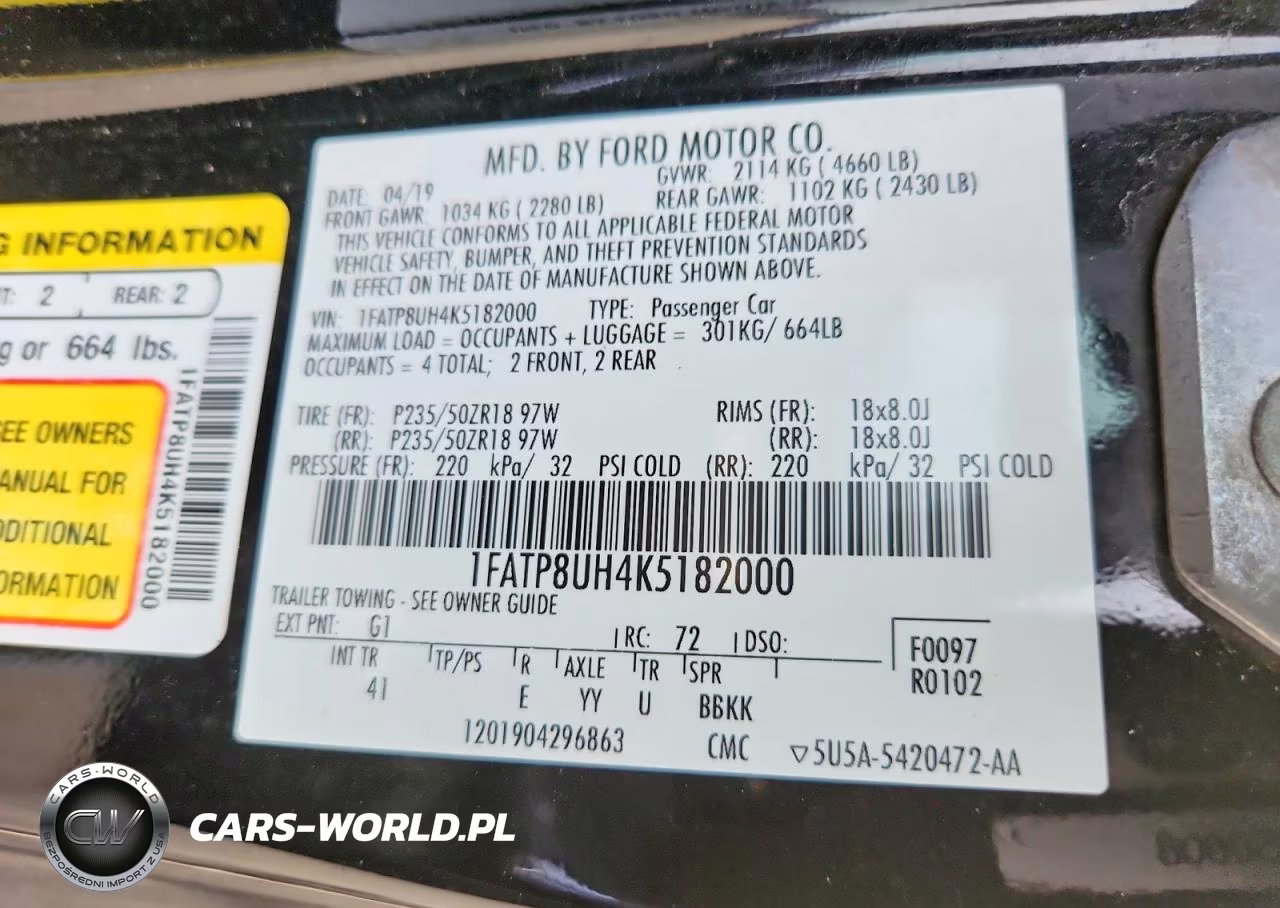 2019 Ford Mustang VIN:1FATP8UH4K5182000 - 12