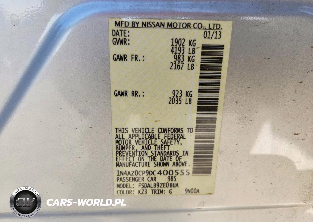2013 Nissan Leaf S VIN:1N4AZ0CP9DC400555 - 12