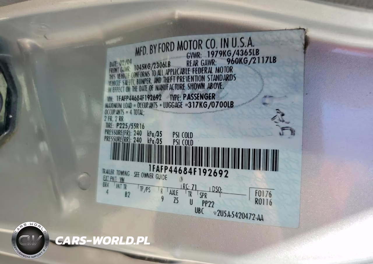 2004 Ford Mustang VIN:1FAFP44684F192692 - 12