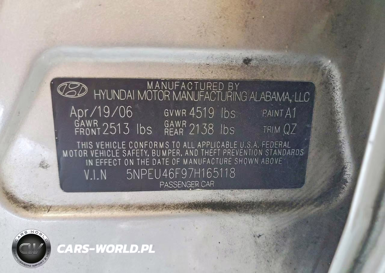 2007 Hyundai Sonata Se VIN:5NPEU46F97H165118 - 12