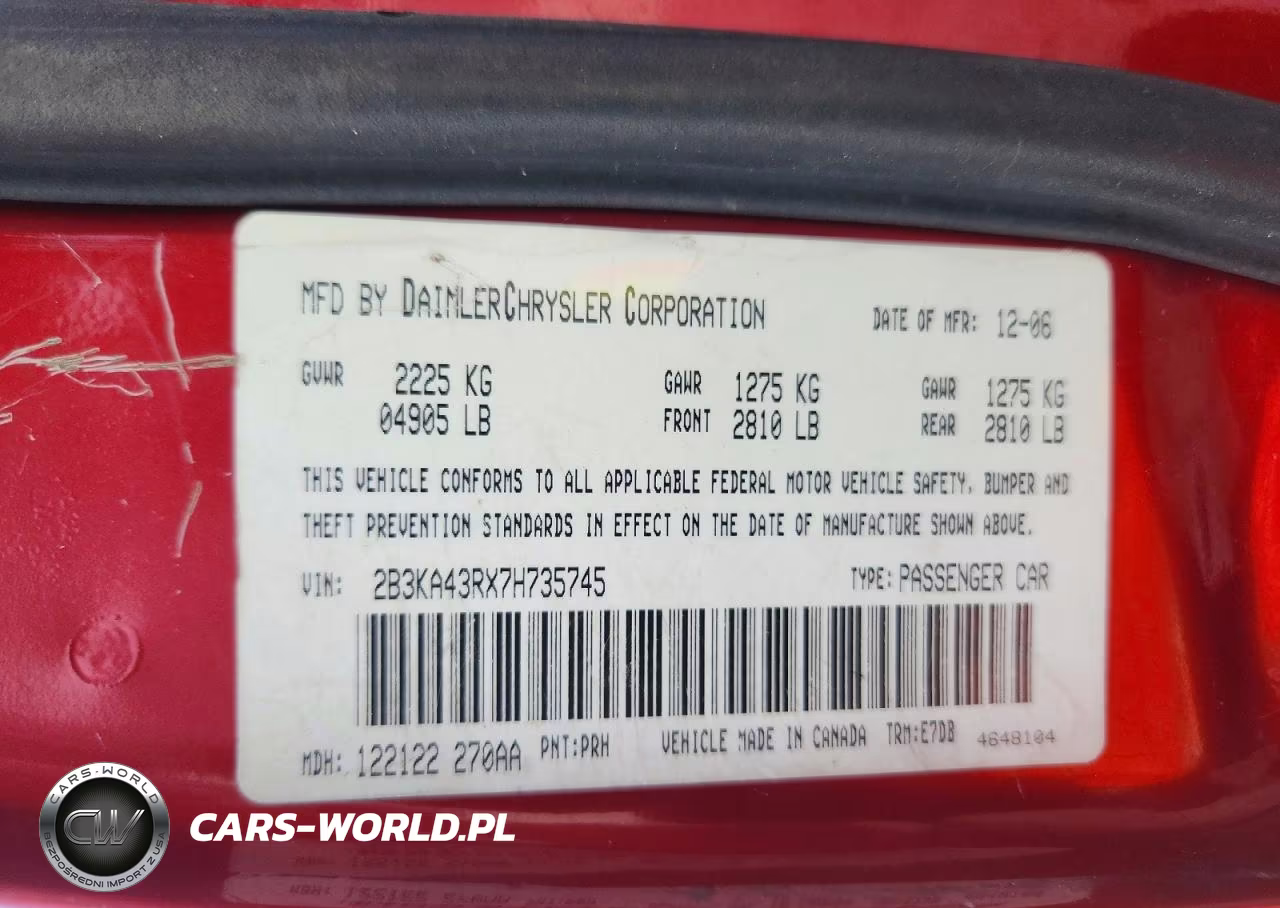 2007 Dodge Charger Se VIN:2B3KA43RX7H735745 - 12