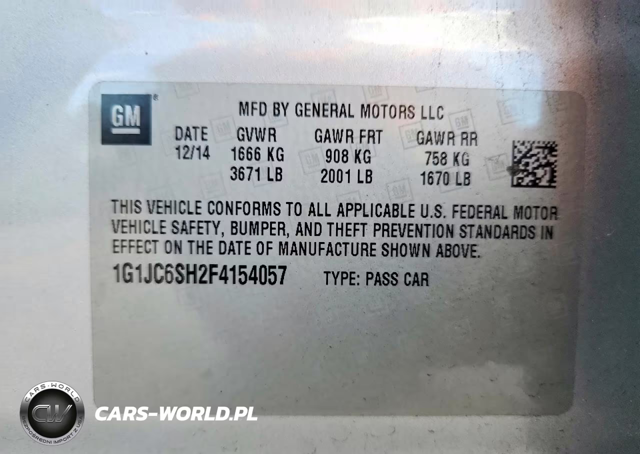 2015 Chevrolet Sonic Lt VIN:1G1JC6SH2F4154057 - 13