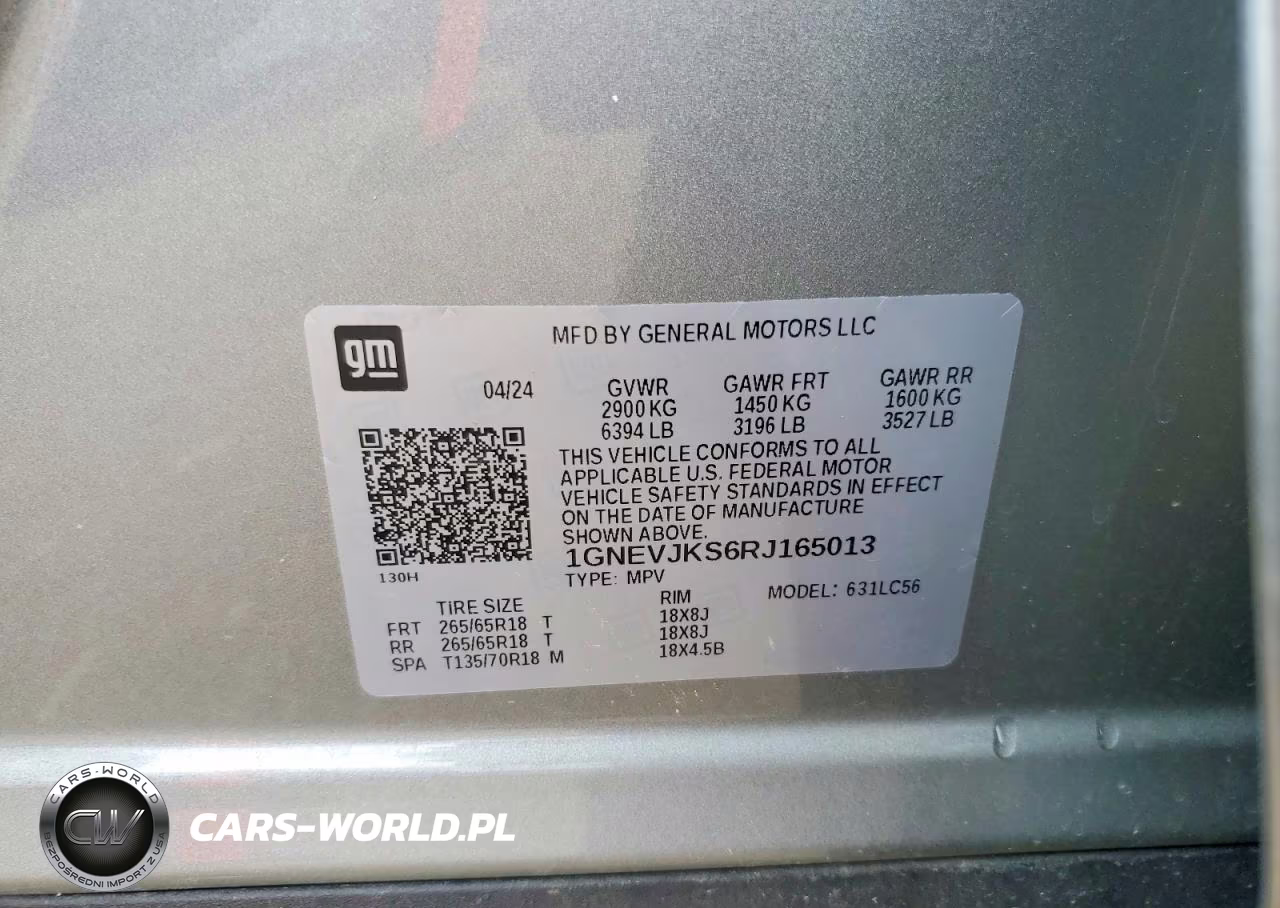 2024 Chevrolet Traverse Lt Z71 VIN:1GNEVJKS6RJ165013 - 12